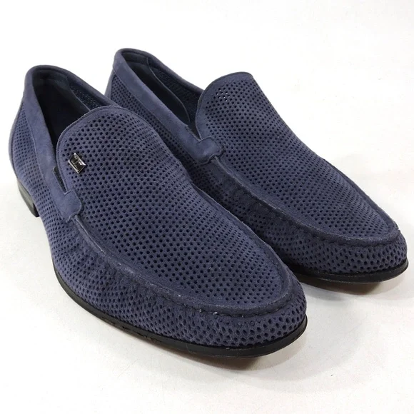 ALBERTO CICCIOLI 🇮🇹 MEN'S BLUE SUEDE COMFORT SUMMER LOAFERS - Picture 2 of 6